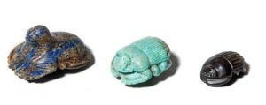 THREE EGYPTIAN SCARABS